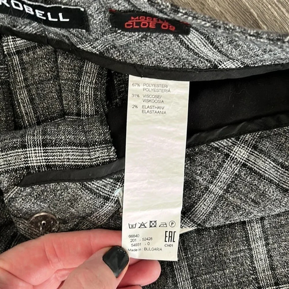Robell wide leg plaid cropped pants modell cloe 09 size  10 - Picture 4 of 6